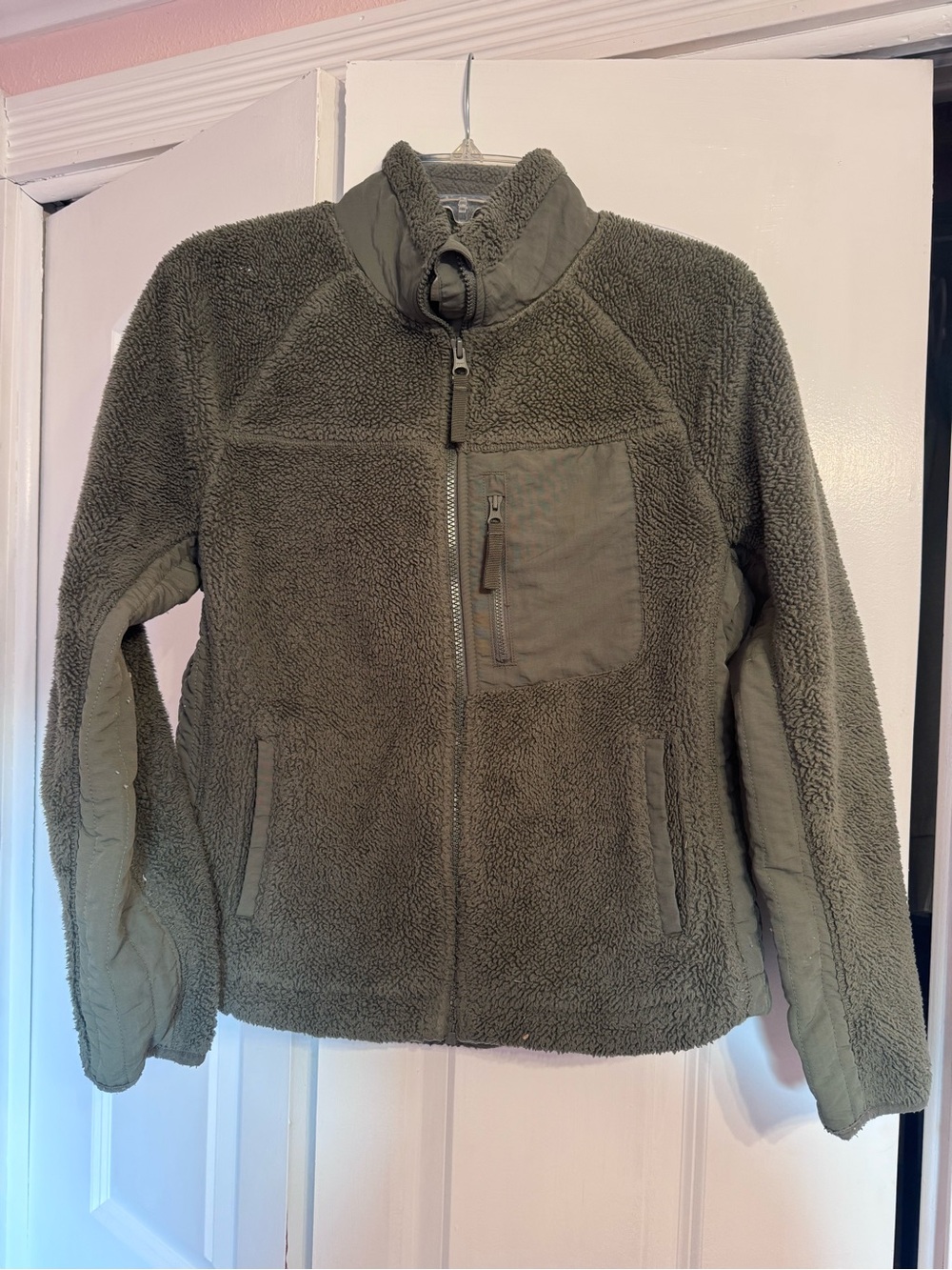 Time and Tru Olive Green Sherpa Puffer Jacket